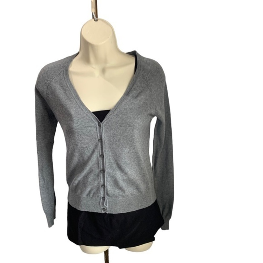 Ambiance Apparel Women Grey Button Down Cardigan‎ Size Small
